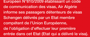 Air Algérie avise ses passagers pour l’Europe : un premier voyage dans « l’Etat qui a délivré le visa » est obligatoire