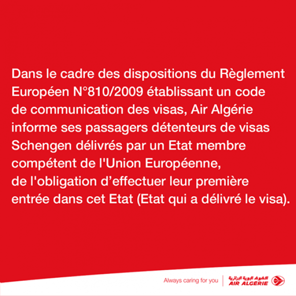 Air Algérie avise ses passagers pour l’Europe : un premier voyage dans « l’Etat qui a délivré le visa » est obligatoire